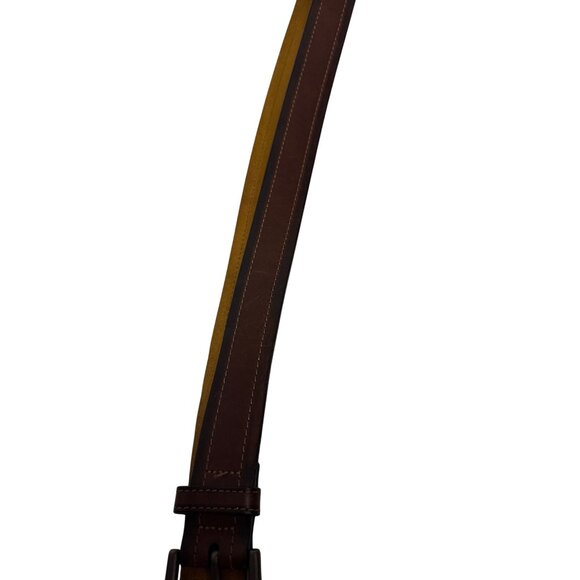 Duluth Trading Co Men's Brown Leather Belt Size 42 1.5" Wide Single Buckle - Picture 3 of 5